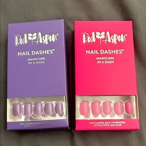 Red Aspen Nail Dashes Set - Purple and Pink